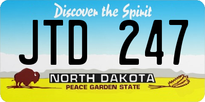 ND license plate JTD247