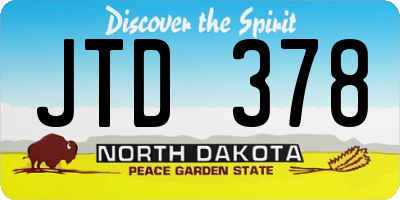 ND license plate JTD378