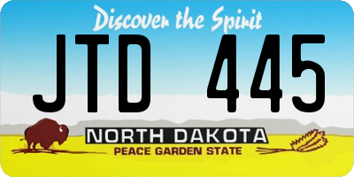 ND license plate JTD445