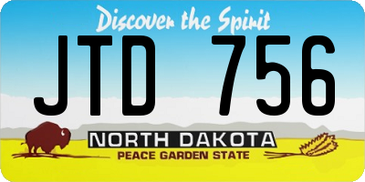 ND license plate JTD756
