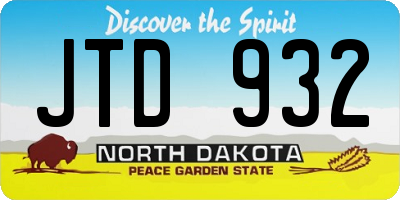 ND license plate JTD932