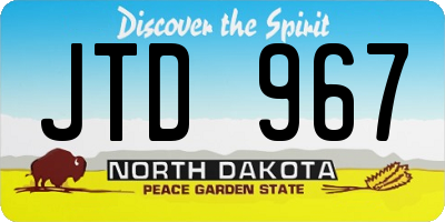 ND license plate JTD967