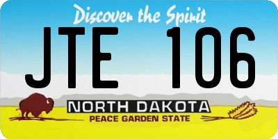 ND license plate JTE106