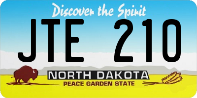 ND license plate JTE210