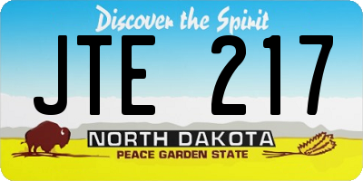 ND license plate JTE217