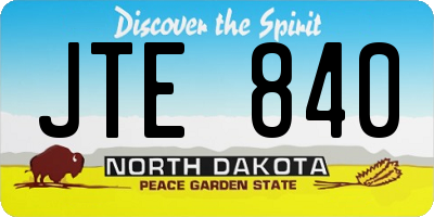 ND license plate JTE840