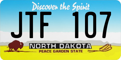 ND license plate JTF107