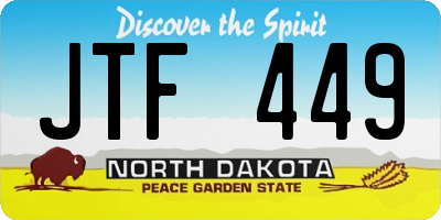 ND license plate JTF449