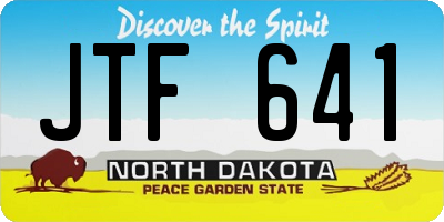 ND license plate JTF641