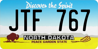 ND license plate JTF767
