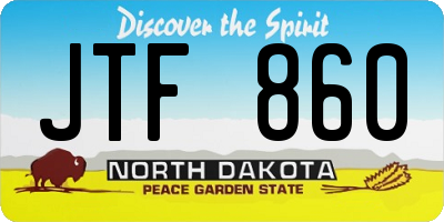 ND license plate JTF860