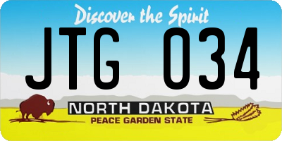 ND license plate JTG034