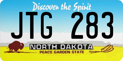 ND license plate JTG283