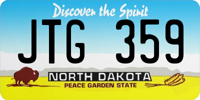 ND license plate JTG359