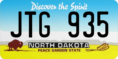ND license plate JTG935