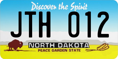 ND license plate JTH012