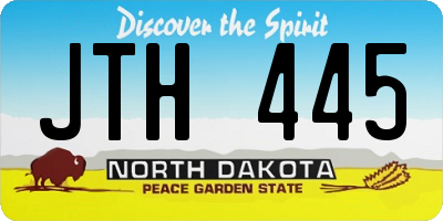 ND license plate JTH445