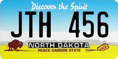 ND license plate JTH456