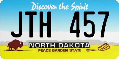 ND license plate JTH457