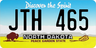 ND license plate JTH465