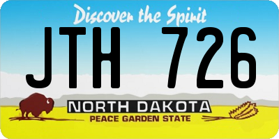 ND license plate JTH726