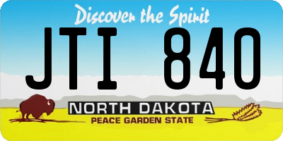 ND license plate JTI840