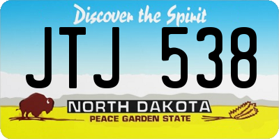 ND license plate JTJ538