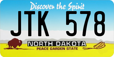 ND license plate JTK578