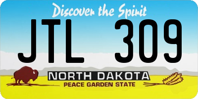ND license plate JTL309