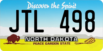 ND license plate JTL498