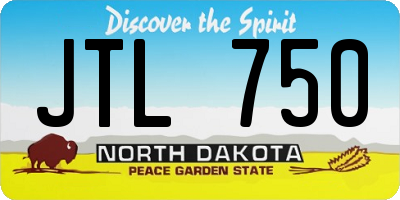 ND license plate JTL750