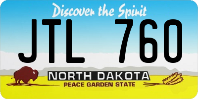 ND license plate JTL760
