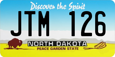 ND license plate JTM126
