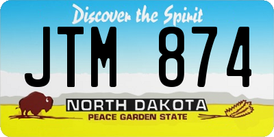 ND license plate JTM874