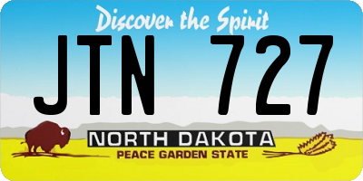 ND license plate JTN727