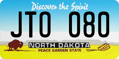 ND license plate JTO080
