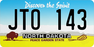 ND license plate JTO143