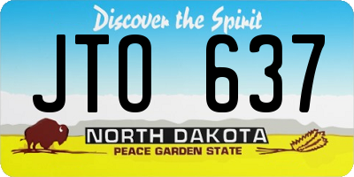ND license plate JTO637