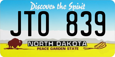 ND license plate JTO839