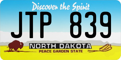 ND license plate JTP839