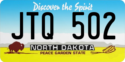 ND license plate JTQ502