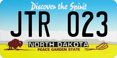 ND license plate JTR023