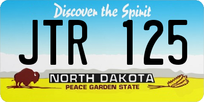 ND license plate JTR125