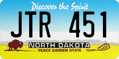 ND license plate JTR451