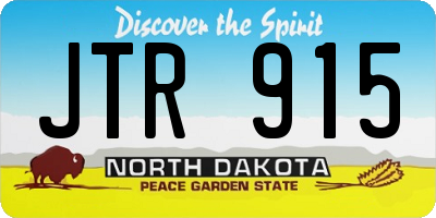 ND license plate JTR915