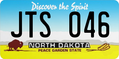 ND license plate JTS046