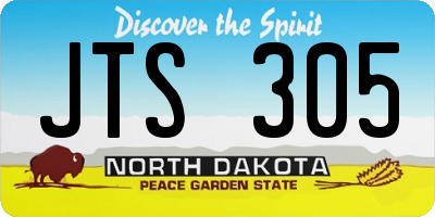 ND license plate JTS305