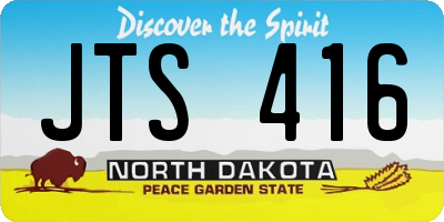 ND license plate JTS416