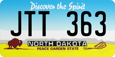 ND license plate JTT363
