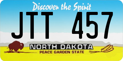 ND license plate JTT457